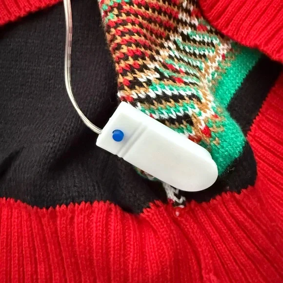 LED Ugly Christmas Sweater Light Up Santa - Picture 5 of 6